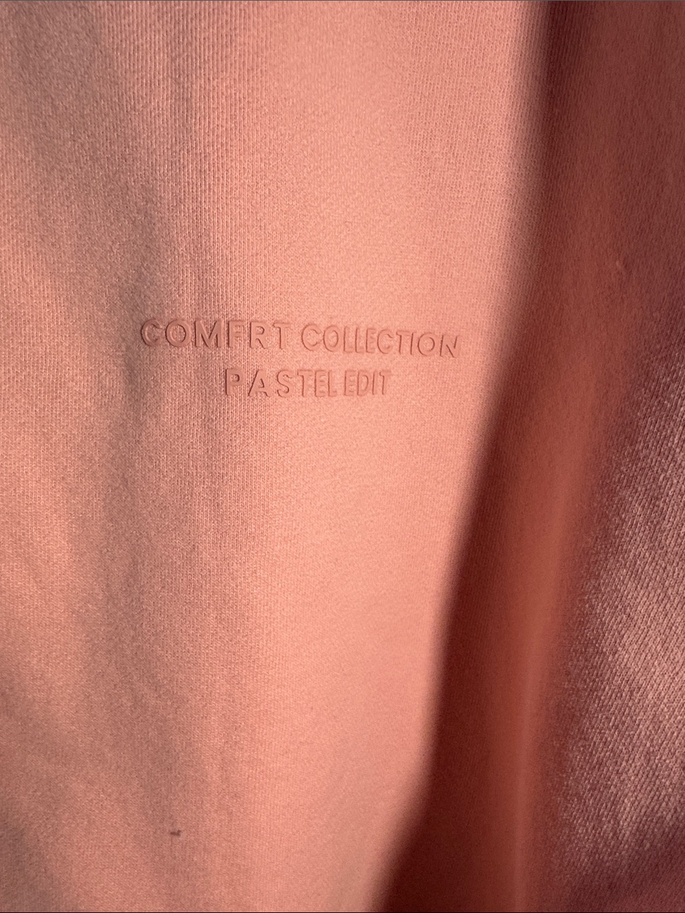 Comfort Pastel Collection Zip-Up Hoodie Jacket Pink/Coral - Picture 3 of 4